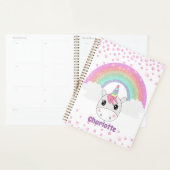 Cute Kawaii Rainbow Unicorn met aangepaste naam Planner (Display)