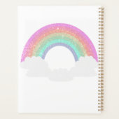 Cute Kawaii Rainbow Unicorn met aangepaste naam Planner (Achterkant)