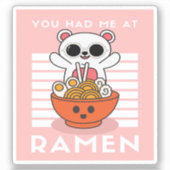 Cute Kawaii Ramen Sticker (Voorkant)