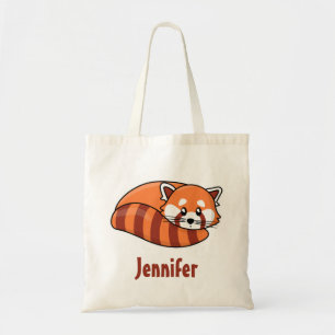 Cute kawaii red panda canvas tas