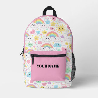 Cute Kawaii Regenboog Rugzak | Gepersonaliseerde T
