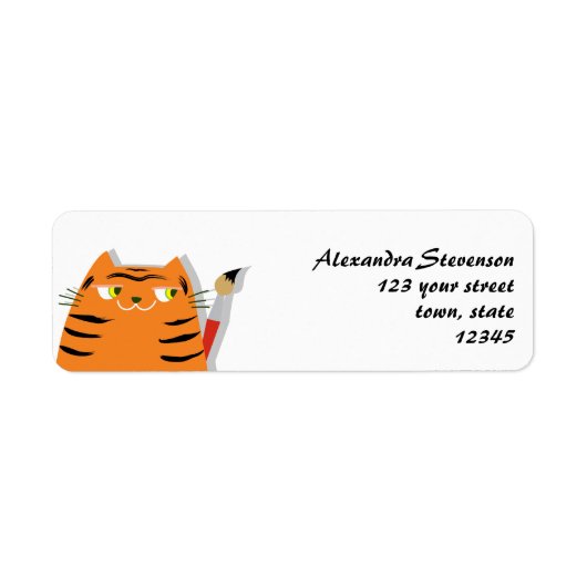 Cute Kawaii Return Address Etiket (Voorkant)