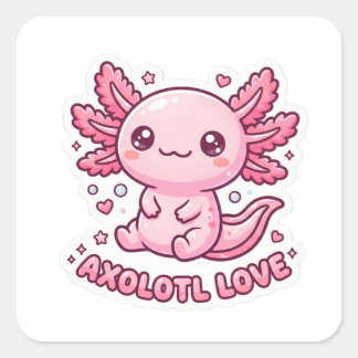 Cute Kawaii Roze Axolotl Sticker