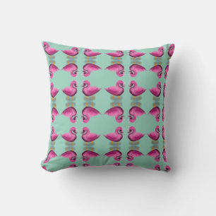 Cute Kawaii Roze Eend & Harten Babykamer Kunst Kussen