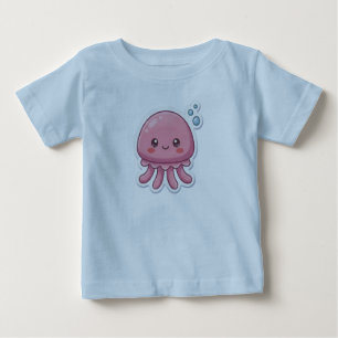 Cute Kawaii Roze Kwallen Stickerontwerp -Happy C