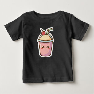 Cute Kawaii Roze Milkshake Stickerontwerp - Adorab