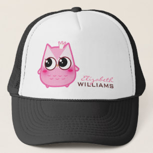 Cute kawaii roze uil - Gepersonaliseerd Trucker Pet