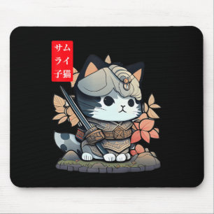 Cute Kawaii Samurai Warrior Kawaii Cat Japans Muismat