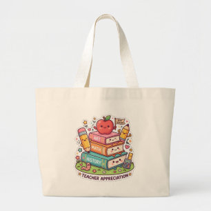 Cute Kawaii Schoolboeken Leraren Waardering Tote