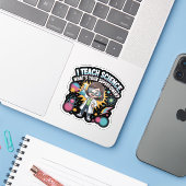 Cute Kawaii Science Teacher – Funny Superpower Lab Sticker (Laptop met iPhone)