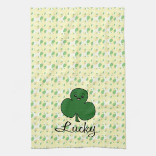 Cute Kawaii Shamrock Theedoek