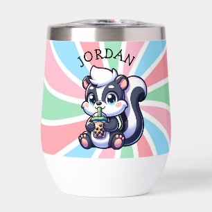 Cute Kawaii Skunk with Bubble Tea Personnalisé