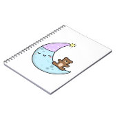 Cute Kawaii Sleepy Moon Notitieboek (Linkerzijde)
