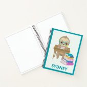 Cute Kawaii Sloth School Personalized Sketching Notitieboek (Binnen)