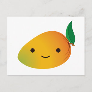 Cute Kawaii Smiling Mango Briefkaart