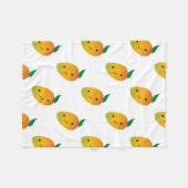 Cute Kawaii Smiling Mango Fleece Deken (Voorkant (Horizontaal))