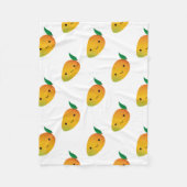 Cute Kawaii Smiling Mango Fleece Deken (Voorkant)