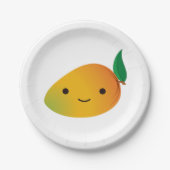 Cute Kawaii Smiling Mango Papieren Bordje (Voorkant)
