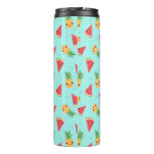 Cute Kawaii Smiling Pineapple & Watermelon Thermosbeker (Achterkant)