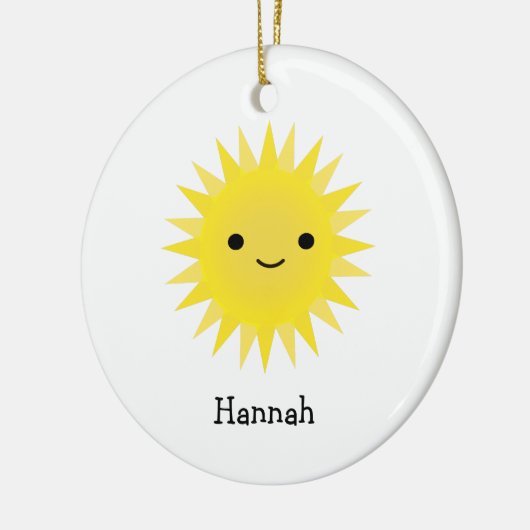 Cute Kawaii Smiling Sun Keramisch Ornament (Links)