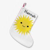 Cute Kawaii Smiling Sun Kleine Kerstsok (Voorkant (Hangend))