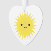 Cute Kawaii Smiling Sun Ornament (voorkant)