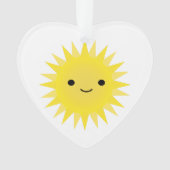 Cute Kawaii Smiling Sun Ornament (voorkant)
