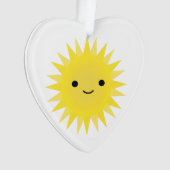 Cute Kawaii Smiling Sun Ornament (voorkant)