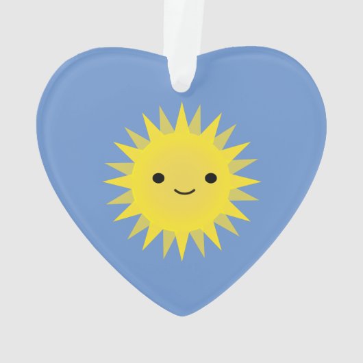 Cute Kawaii Smiling Sun Ornament (achterkant)