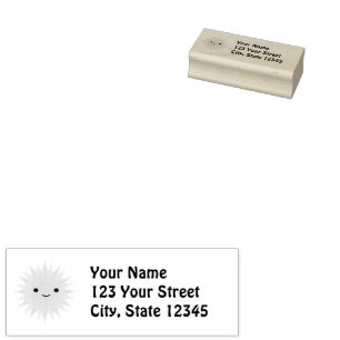 Cute Kawaii Smiling Sun Rubberstempel