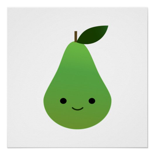 Cute kawaii Smilling Pear Perfect Poster (Voorkant)
