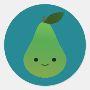 Cute kawaii Smilling Pear Ronde Sticker