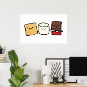 Cute Kawaii Smore Pals Poster (Thuiskantoor)