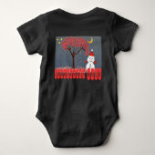 Cute Kawaii Snowman met snoeprietboom Romper (Achterkant)