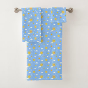 Cute Kawaii Soleil Jaune Et Nuages