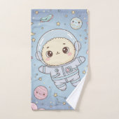 Cute Kawaii Space - Astronaut and Smiling Moon (Serviette à main)