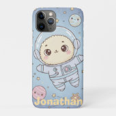 Cute Kawaii Space - Astronaut and Smiling Moon Case-Mate iPhone Case (Achterkant)