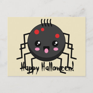 Cute Kawaii Spider Eigen tekst toevoegen Feestdagenkaart