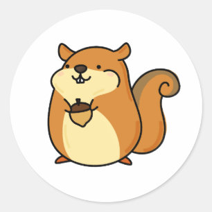 Cute Kawaii Squirrel Ronde Sticker