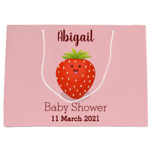 Cute kawaii strawberry cartoon illustration groot cadeauzakje