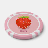 Cute kawaii strawberry cartoon illustration poker chips (Enkel)