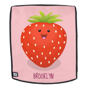 Cute kawaii strawberry cartoon illustration rugtassen
