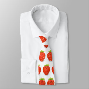Cute kawaii strawberry cartoon illustration stropdas
