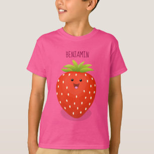 Cute kawaii strawberry cartoon illustration t-shirt
