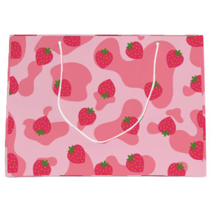 Cute Kawaii Strawberry Koe Pattern Groot Cadeauzakje