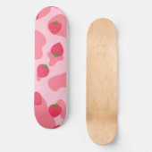 Cute Kawaii Strawberry Koe Pattern Skateboard (Voorkant)