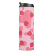Cute Kawaii Strawberry Koe Pattern Thermosbeker (Geroteerd rechts)