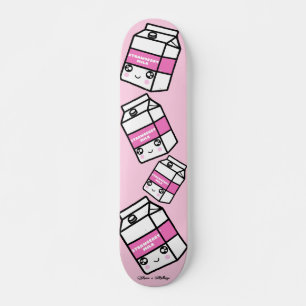Cute Kawaii Strawberry Milk Dairy Yum Pastel Roze Skateboard