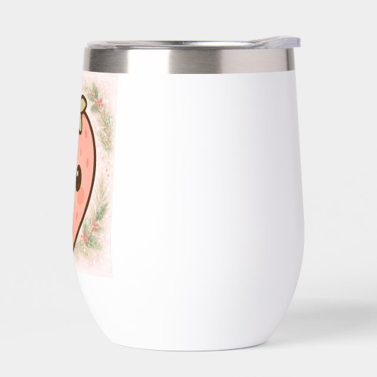 Cute Kawaii Strawberry Wine Tumbler (Gauche)