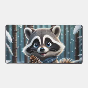 Cute Kawaii style Raccoon avec cône crème de pin